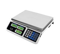 Yasta Bilancia Professionale Digitale da Banco fino a 40kg, Alta Precisione 2g, Bilancia per Alimenti e Pacchi, 7 Memorie Prezzi, 6 Display LCD Retroilluminati, Batteria Inclusa