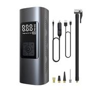 Yasta Compressore Aria Portatile Mini con Manometro 150PSI 12V DC Gonfiatore Elettrico con Luce LED Batteria 6000mAh Display Digitale Adatto per Auto Moto Bici Palloni e Materassini