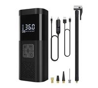 Yasta Compressore Aria Portatile Mini con Manometro 150PSI 12V DC | Gonfiatore Elettrico, Luce LED, Batteria 6000mAh, Display Digitale, Adatto per Auto Moto Bici Palloni e Materassini