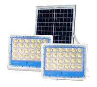 YASTA Coppia 2 Fari Led Da Esterno Solare 200W Luce Fredda Luci Solari Da Giardino Faretto Led Esterno Con Pannello Solare Sensore Crepuscolare E Telecomando Cavo 20 Metri