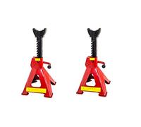 YASTA Coppia Cavalletti Auto e Moto 3 Tonnellate - Doppio Blocco con Perno di Sicurezza e Catena - Altezza Regolabile 9 Livelli - Set due Pezzi per SUV, Furgoni, Officina e Cambio Gomme