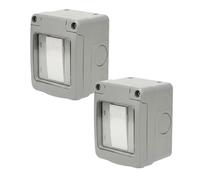 YASTA Coppia Contenitore Stagno 1 Modulo da Esterno IP55 con Sportello e Interruttore Unipolare 16A 250V