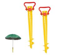 YASTA Coppia Picchetto per Ombrellone Mare 38cm Supporto Base Universale con Punta Girevole Trivella per Sabbia Prato Spiaggia Antivento Adattatore Fissaggio Rapido Stabilizzatore in Plastica