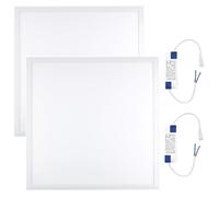 YASTA Coppia Plafoniera Led Soffitto 60x60 Da Incasso Per Cartongesso Luce Fredda 48w Pannello Luminoso Per Controsoffitto Con Cornice Bianca Ultra Slim 6000k