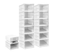 YASTA COPPIA Scarpiera Salvaspazio Slim Pieghevole 6 Ripiani, 2 pz | in Plastica Rigida, Sportello Trasparente, Organizer Antipolvere Richiudibile, Scatole Porta Scarpe, Armadio, Camera