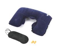 YASTA Cuscino da Viaggio Gonfiabile, Poggia Testa e Collo con Maschera Occhi e Tappi per Orecchie, Supporto Cervicale Ergonomico per Treno, Aereo, Auto, Autobus