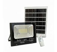 YASTA Faretto LED da Esterno Solare 400W PRO Faro LED SMD Alta Luminosità con Pannello Solare Sensore Crepuscolare e Telecomando IP67 Luce Fredda Indicatore di Carica Giardino Garage Cortile