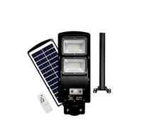 YASTA Lampione Solare LED da esterno 100W Faro Led Stradale Con Staffa Nera Telecomando Crepuscolare e Sensore movimento (100 WATT)