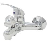 YASTA Miscelatore Vasca da Bagno Monocomando Esterno A Muro Rubinetto Doccia Finitura Grigio Silver 8402