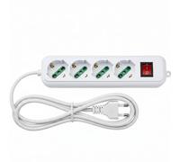 YASTA Multipresa Ciabatta Elettrica 4 Prese Universali ITA 10/16A Schuko con Interrutore Luminoso, Lunghezza Cavo 1,5 M, Potenza Max 2500W Adattatore Multipresa per Elettrodomestici e PC, Bianco