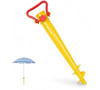 YASTA Picchetto per Ombrellone Mare 38cm Supporto Base Universale con Punta Girevole Trivella per Sabbia Prato Spiaggia Antivento Adattatore Fissaggio Rapido Stabilizzatore in Plastica