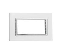 YASTA Placchetta Placca Bianca Compatibilie Matix 4 Moduli Copri Placchetta Copripresa C4804 WHT