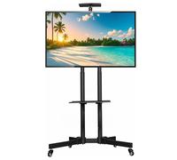 YASTA Supporto Tv Da Pavimento per Schermi da 32 a 70-75 Pollici con Ruote Carrello Portatile per Smart TV Monitor LCD LED OLED Mobile Porta TV Nero con Staffa VESA Max 600x400 mm