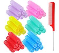 YATEICBC 36 Bigodini Auto Presa Piccoli per Parrucchieri Salone Rulli Ventilati Parrucchiere con 1 Pettine a Coda di Ratto Strumenti per Bigodini per Parrucchieri per Donna