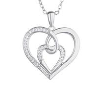 YATEICBC Collana Donna Incisa Personalizzata Argento Sterling 925 Pendente Ciondolo Cuore Infinito Regalo Ti Voglio Bene Gioielleria Regali Per Mamma Moglie Figlia Fidanzata