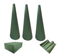 Yately Blocco di Schiuma Floreale, Fiore a Forma di Cono, Blocchi di Schiuma Verde umida per Fiori per composizioni di Fiori freschi e Artificiali(32cmx10cm)