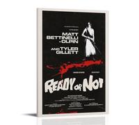 YATERQKWE Poster con scritta "Ready or Not" per soggiorno, camera da letto, decorazione artistica da parete, 50 x 75 cm, stile cornice
