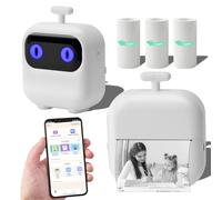 Yatics X2 AI Sticker Printer - Mini stampante con 3 rotoli di carta piccola stampante tascabile per appunti e bambini fai da te compatibile con iOS e Android