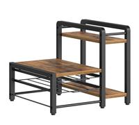 YATINEY Cassetto Porta Capsule, Porta Cialde per K Cup con 2 Cassetti Scorrevoli e Piano, Organizer Cucina, Supporto per Macchina da Caffè, Capacità: 56 K Cup, Marrone Vintage e Nero XKH01BR