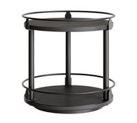 YATINEY Lazy Susan SR22BK - Scaffale per spezie rotante a 2 ripiani, per bancone, cucina e armadio, colore: Nero