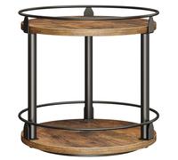 YATINEY Portaspezie Girevole a 2 Livelli, Scaffale Rotondo Industriale, Compatto e Multifunzionale, per Cucina, Tavolo da Pranzo, Toeletta, Scrivania, Marrone Vintage e Nero XSR22BR