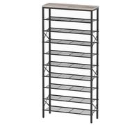 YATINEY Scarpiera, Scaffale Portascarpe a 10 Ripiani, Grande Capacità, Organizzatore Portascarpe, fino a 40 Paia di Scarpe, per Ingresso, Corridoio, Greige e Nero XSS10BG