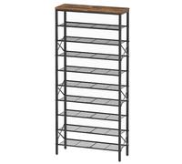 YATINEY Scarpiera, Scaffale Portascarpe a 10 Ripiani, Grande Capacità, Organizzatore Portascarpe, fino a 40 Paia di Scarpe, per Ingresso, Corridoio, Marrone Vintage XSS10BR