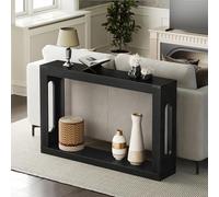 YATINEY Tavolo consolle da fattoria, 119 cm, in legno, con vano portaoggetti, tavolo da ingresso con supporto rinforzato, per soggiorno, ingresso, corridoio, scale, nero, CT24BK