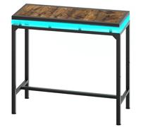 YATINEY Tavolo da Bar Galleggiante con Striscia LED Multicolore, Tavolo Alto con Piedi Regolabili, Telaio in Metallo Stile Industriale, per Soggiorno, Sala da Pranzo, Marrone Vintage e Nero