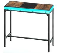 YATINEY Tavolo da Bar Galleggiante con Striscia LED Multicolore, Tavolo Alto con Piedi Regolabili, Telaio in Metallo Stile Industriale, per Soggiorno, Sala da Pranzo, Nero