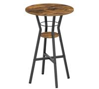 YATINEY Tavolo da Bar, Tavolo Bistrot Rotondo Alto a 2 Livelli, Tavolino Alto per Casa, Ideale per Cucina, Soggiorno, Sala Riunioni, Bar, Marrone Vintage e Nero XBT03BR