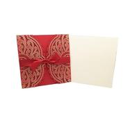 YATINGZHANG Inviti Matrimonio 10 pezzi eleganti biglietti d'invito for matrimonio con fiori, da visita tascabili, stampa, bomboniere for addio al nubilato(Red Cover Insert)