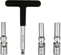 YATO Set Chiavi a Cricchetto 4 pz Per Candelette 3/8" Con Snodo Universale