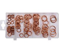 YATO Set di anelli professionali in rame, 95 pezzi, in scatola assortita, forma rotonda, 8,4 - 20,2 mm, per carichi elevati, 7 misure, guarnizioni in