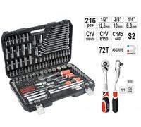 YATO Valigetta Attrezzi Set 216tlg Raschietti Chiavi 1/4 " 1/2 " 3/8 "