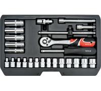 YATO YT-14461 Set Chiavi a Bussola 25 pz 1/4" 72 Denti Cassetta a Cricchetto