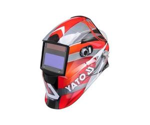 Yato YT-73921 maschera e casco da saldatura Welding helmet with auto-darkening filter Nero, Rosso, Argento