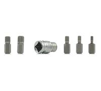 Yato YT Punte per scalanature, Spline, Set da 6 pezzi, 1/5,1 cm, con Adattatore (YT 0414)