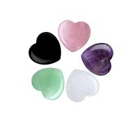 Yatojuzi Cristalli curativi naturali, quarzo rosa, ametista, cuore, pietre dell'amore, set di pietre lucidate per palmo, pollice, chakra, reiki