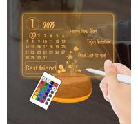 YATOSEEN Lampada da Illusione 3D Calendario Memo, Lavagna in Acrilico Luminoso, Luce a 16 Colori Luce Notturna con Base Luminosa Timer Controllo Remoto Luce d'atmosfera