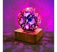 YATOSEEN Luce Notturna a Forma di Farfalla Lampada Farfalla 3D LED ABS Imitazione Base in Legno Colori Multipli Atmosfera Luce Lampada d'atmosfera Regalo Adatto per Camera dei Bambini Camera