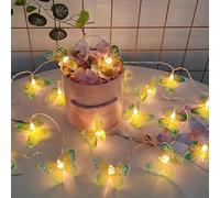 YATOSEEN Luci a Corda a Farfalla, 3M 20LED Lucine a Forma di Farfalla, Batteria o USB Alimentato per Esterni Interni Bambini Luci Decorative(Giallo)
