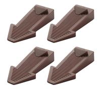 Yatrosynth 4 Pezzi Fermaporta in Gomma, Altezza Regolabile Antiscivolo Antigraffio ferma porta da pavimento per Porte e Pavimenti in Vari Materiali - Marrone