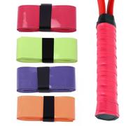 Yatrosynth 4 Pezzi Nastro Grip per Racchetta, per Padel, Tennis, Badminton. con Assorbente Antiscivolo Asciugatura Rapida sopra (Rosso Vino, Verde Fluorescente, Viola, Arancione)