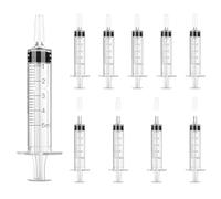 Yatrosynth Siringa di Plastica, 10Pcs 5ml Siringhe in Riutilizzabili, con Tappo, Senza Ago, per Laboratori Scientifici, Alimentazione Animali Domestici, Pittura Artistica