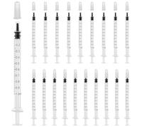 Yatrosynth Siringa di Plastica, 20Pcs 1ml Siringhe in Riutilizzabili, con Tappo, Senza Ago, per Laboratori Scientifici, Alimentazione Animali Domestici, Pittura Artistica