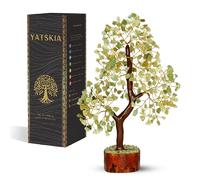 YATSKIA Albero di cristallo di giada verde fatto a mano, cristalli di guarigione e pietre preziose Reiki, portafortuna, regalo profituale, feng shui, decorazione albero della vita, 25,4-30,5 cm