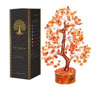 YATSKIA Cristallo di corniola: albero di gemme, albero di pietra, albero di cristallo per energia positiva, cristalli curativi, albero della vita dei chakra, pietre preziose e cristalli
