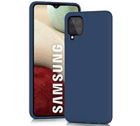 YATWIN Cover per Samsung Galaxy A12, Custodia in Silicone Morbido con Tagli di Precisione per Fotocamera, Protezione 360° con Bordi Rialzati, Blu