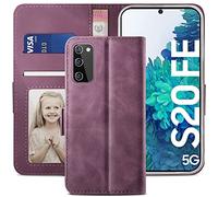 YATWIN Cover per Samsung Galaxy S20 FE, Flip Custodia Portafoglio in Pelle Premium Slot, Interno TPU Antiurto, Supporto Stand, Stile Libro e Chiusura Magnetica per Samsung Galaxy S20 FE - Vino Rosso